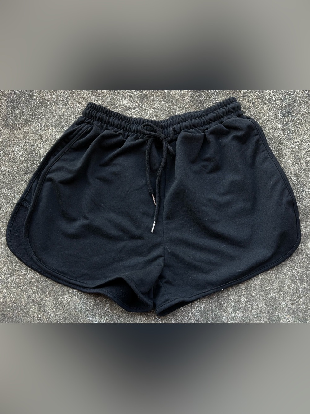ROMWE Black Athletic Drawstring Shorts